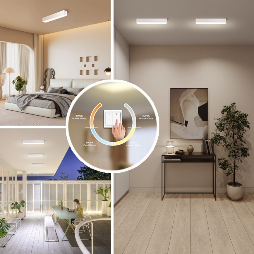 Immax NEO 07257L - LED Dimmable ceiling light NEO LITE LUNGO LED/20W/230V 3000-6000K Wi-Fi Tuya white + remote control