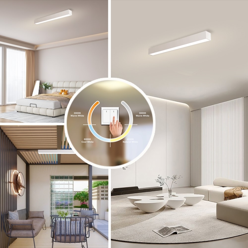 Immax NEO 07258L - LED Dimmable ceiling light NEO LITE LUNGO LED/29W/230V 3000-6000K Wi-Fi Tuya white + remote control