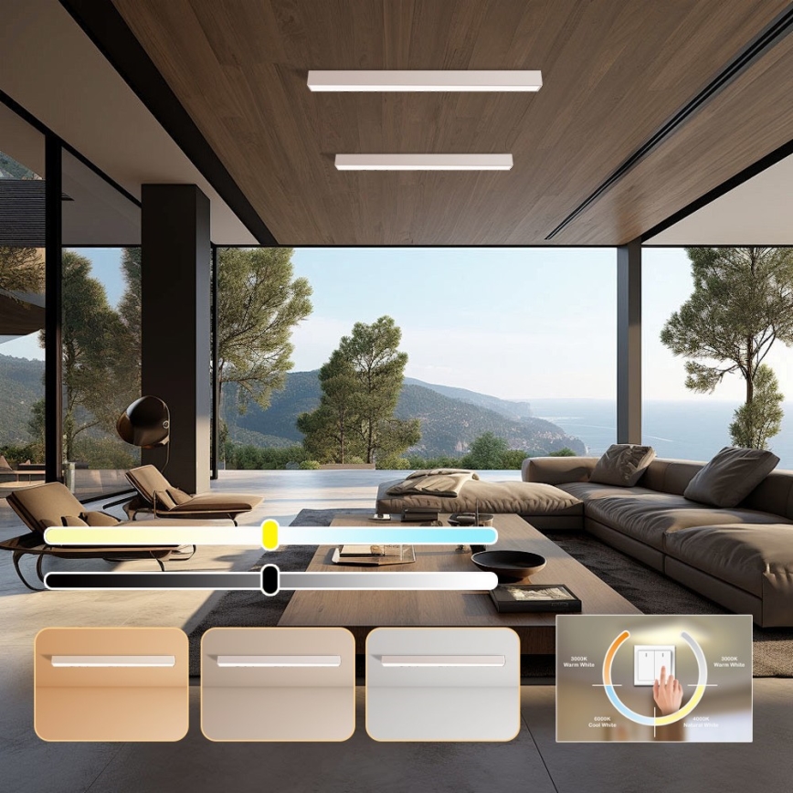 Immax NEO 07259L - LED Dimmable ceiling light NEO LITE LUNGO LED/38W/230V 3000-6000K Wi-Fi Tuya white + remote control