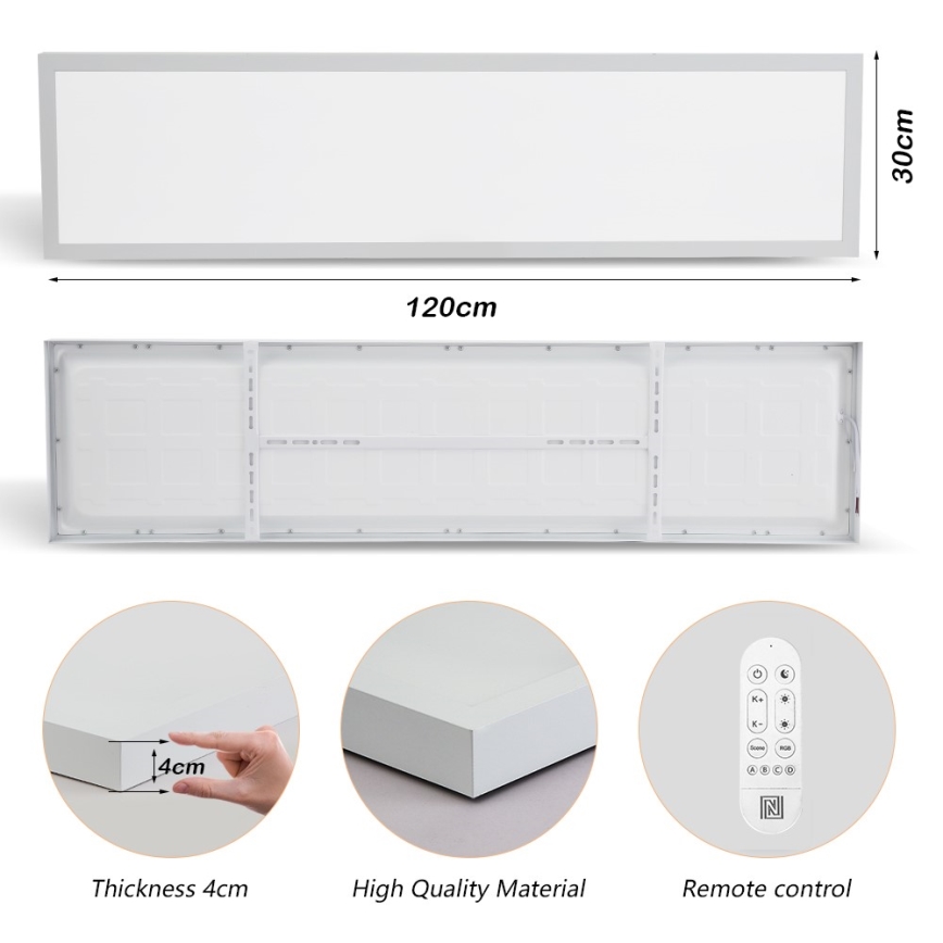 Immax NEO 07276L - LED Dimmable bathroom ceiling light NEO LITE FRAME LED/50W/230V IP44 Wi-Fi Tuya + remote control white