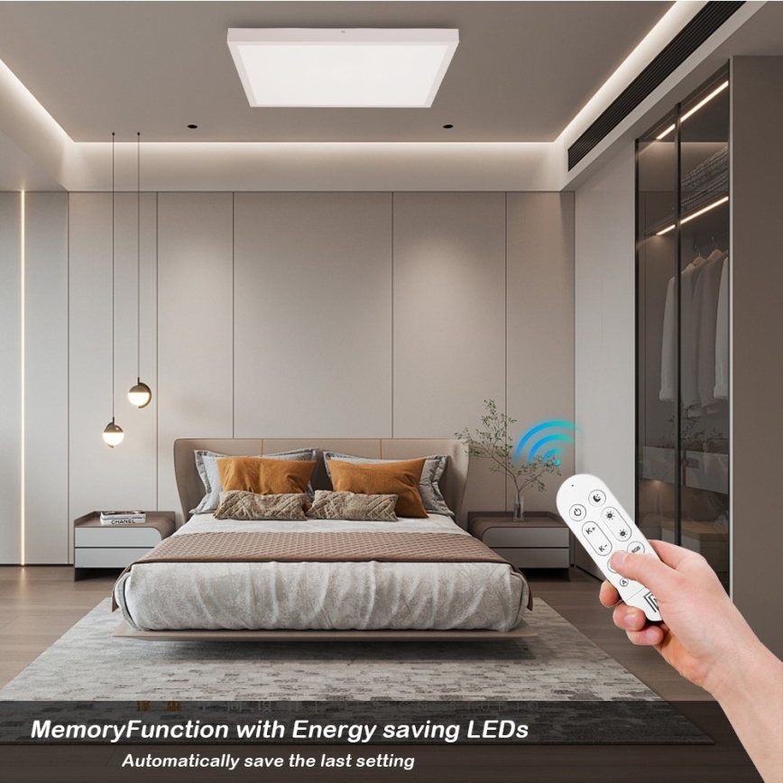 Immax NEO 07277L - LED Dimmable bathroom ceiling light NEO LITE FRAME LED/50W/230V IP44 Wi-Fi Tuya +remote control white