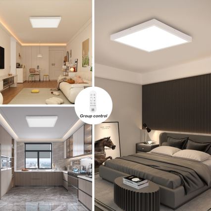 Immax NEO 07277L - LED Dimmable bathroom ceiling light NEO LITE FRAME LED/50W/230V IP44 Wi-Fi Tuya +remote control white