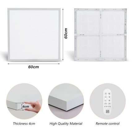 Immax NEO 07277L - LED Dimmable bathroom ceiling light NEO LITE FRAME LED/50W/230V IP44 Wi-Fi Tuya +remote control white