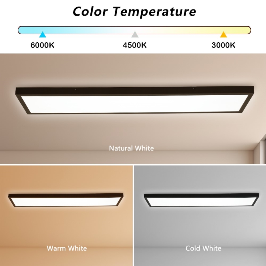 Immax NEO 07278L - LED Dimmable bathroom ceiling light NEO LITE FRAME LED/50W/230V IP44 Wi-Fi Tuya + remote control black