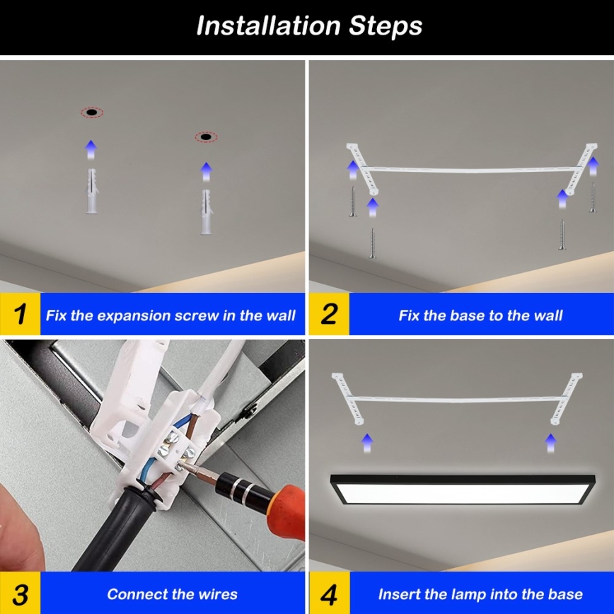 Immax NEO 07278L - LED Dimmable bathroom ceiling light NEO LITE FRAME LED/50W/230V IP44 Wi-Fi Tuya + remote control black