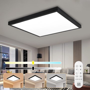 Immax NEO 07279L - LED Dimmable bathroom ceiling light NEO LITE FRAME LED/50W/230V IP44 Wi-Fi Tuya + remote control black