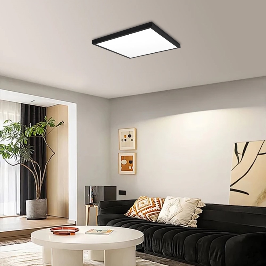 Immax NEO 07279L - LED Dimmable bathroom ceiling light NEO LITE FRAME LED/50W/230V IP44 Wi-Fi Tuya + remote control black