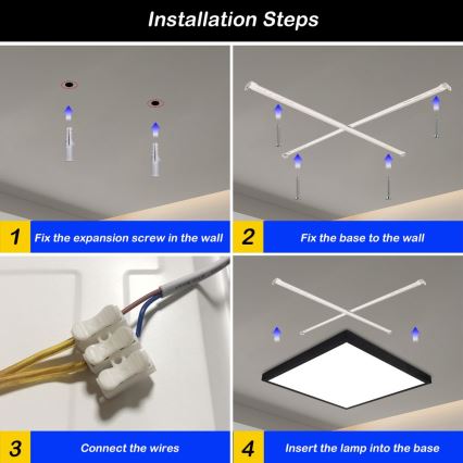 Immax NEO 07279L - LED Dimmable bathroom ceiling light NEO LITE FRAME LED/50W/230V IP44 Wi-Fi Tuya + remote control black
