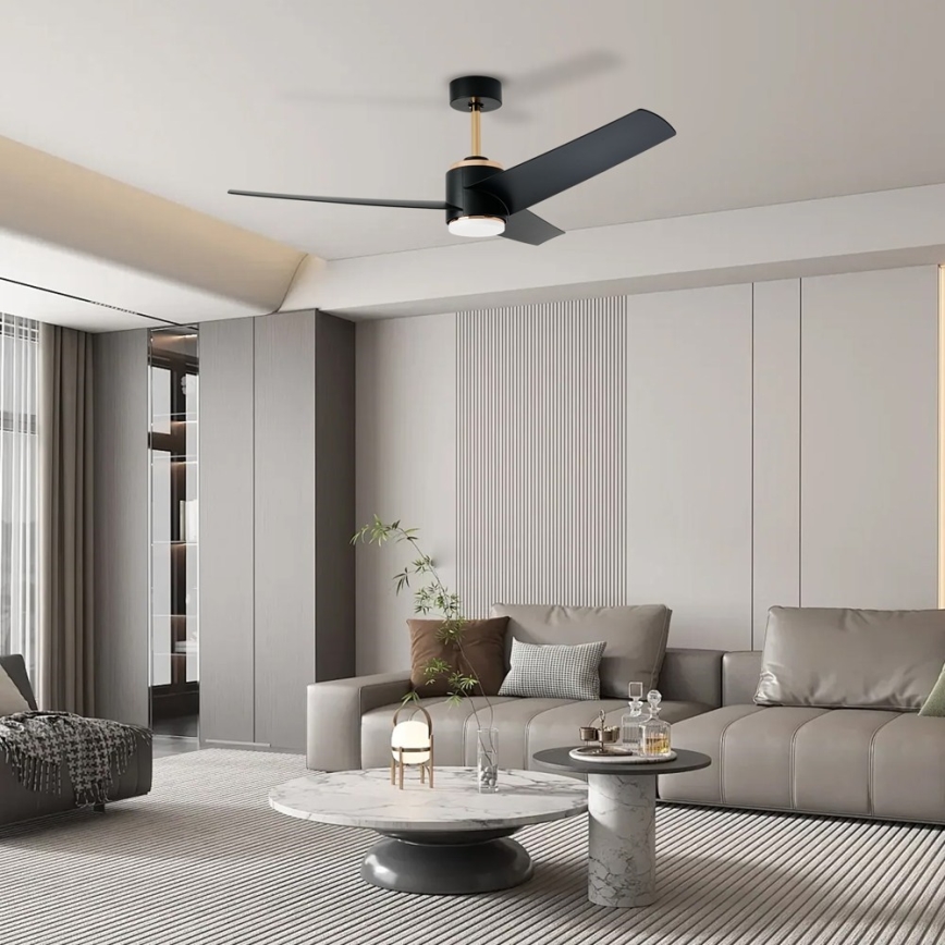 Immax NEO 07280L - LED Ceiling fan BEAUTY LED/18W/230V Wi-Fi Tuya black d. 132 cm + remote control