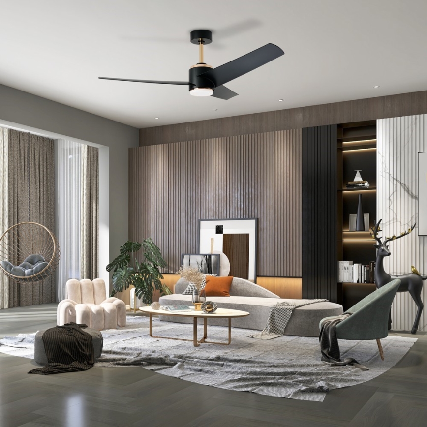Immax NEO 07280L - LED Dimmable ceiling fan BEAUTY LED/18W/230V Wi-Fi Tuya black + remote control