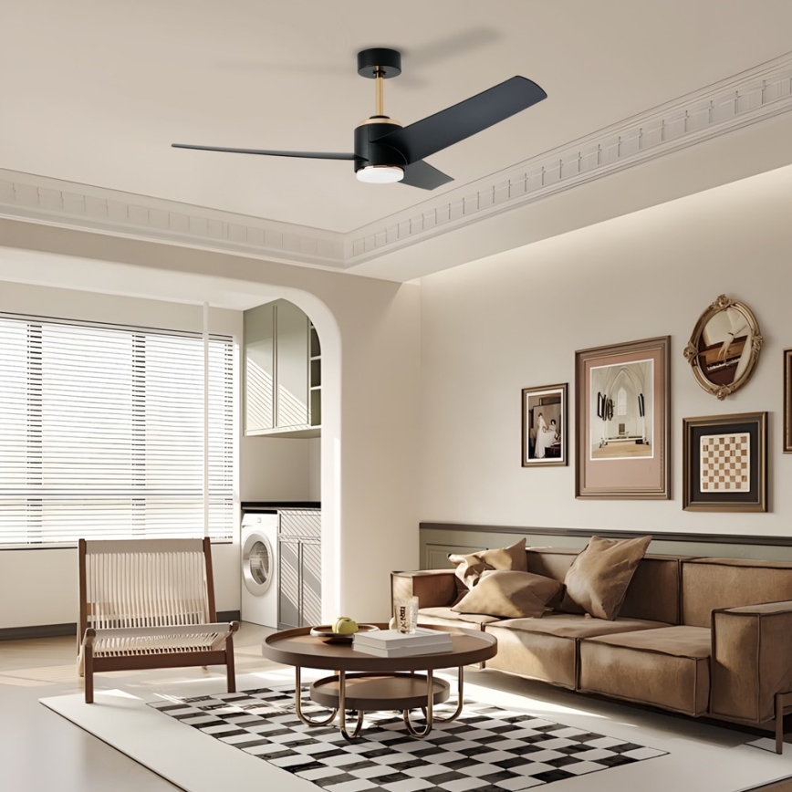 Immax NEO 07280L - LED Dimmable ceiling fan BEAUTY LED/18W/230V Wi-Fi Tuya black + remote control