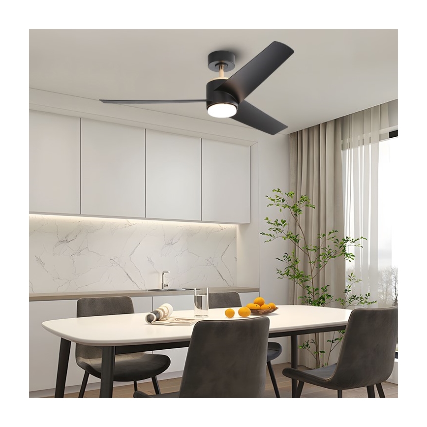 Immax NEO 07280L - LED Dimmable ceiling fan BEAUTY LED/18W/230V Wi-Fi Tuya black + remote control