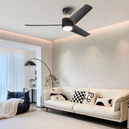 Immax NEO 07280L - LED Dimmable ceiling fan BEAUTY LED/18W/230V Wi-Fi Tuya black + remote control