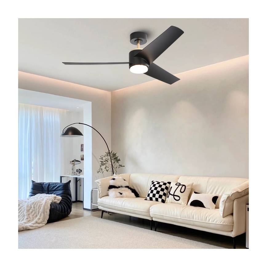 Immax NEO 07280L - LED Dimmable ceiling fan BEAUTY LED/18W/230V Wi-Fi Tuya black + remote control