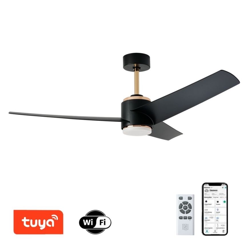 Immax NEO 07280L - LED Dimmable ceiling fan BEAUTY LED/18W/230V Wi-Fi Tuya black + remote control