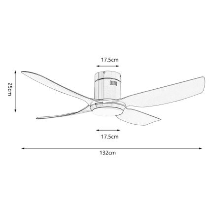 Immax NEO 07282L - LED+CCT Dimmable Ceiling Fan PURE LED/24W/230V 3000/4000/6000K Wi‑Fi Tuya + Remote Control
