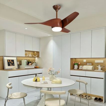 Immax NEO 07286L - WAVE LED ceiling fan LED/18W/230V Tuya Wi‑Fi, brown, dia. 132 cm + remote control