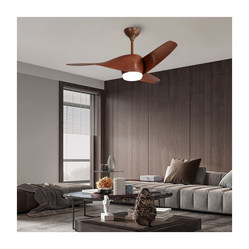 Immax NEO 07286L - LED Dimmable ceiling fan WAVE LED/18W/230V Wi-Fi Tuya brown + remote control