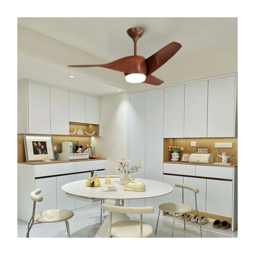Immax NEO 07286L - LED Dimmable ceiling fan WAVE LED/18W/230V Wi-Fi Tuya brown + remote control