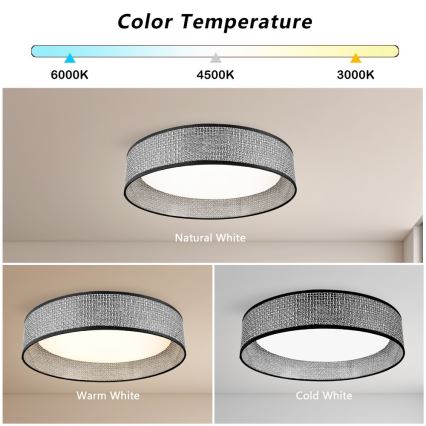Immax NEO 07287L - LONA Dimmable LED + CCT Ceiling Light LED/36W/230V 3000–6000K Tuya Wi‑Fi Ø 45.5 cm + Remote Control