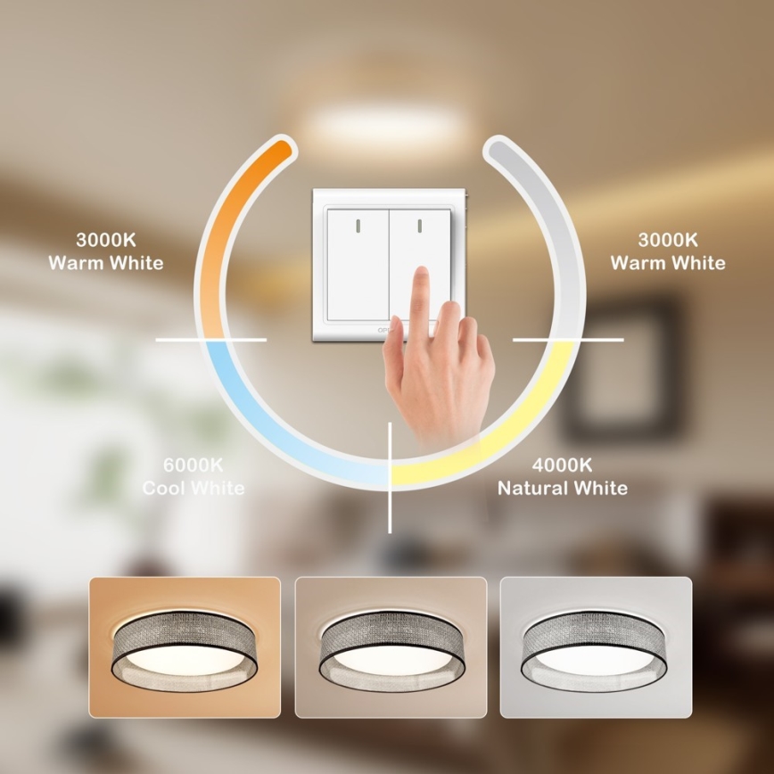 Immax NEO 07287L - LONA Dimmable LED + CCT Ceiling Light LED/36W/230V 3000–6000K Tuya Wi‑Fi Ø 45.5 cm + Remote Control