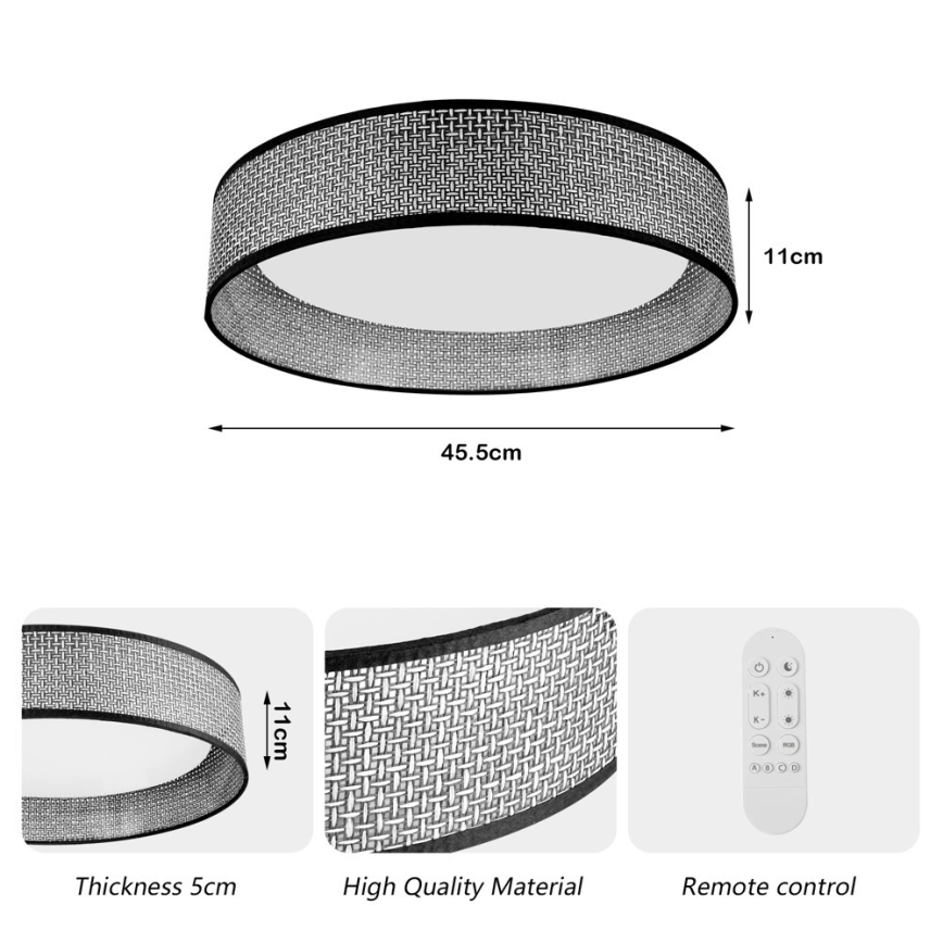 Immax NEO 07287L - LONA Dimmable LED + CCT Ceiling Light LED/36W/230V 3000–6000K Tuya Wi‑Fi Ø 45.5 cm + Remote Control