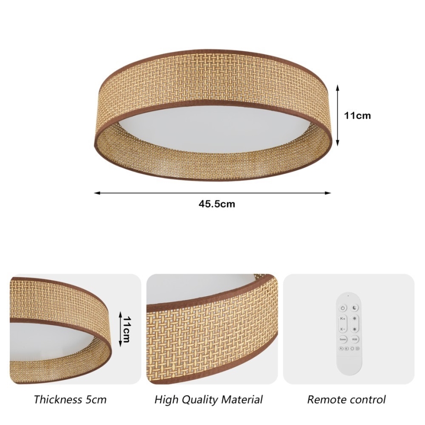 Immax NEO 07288L - LED+CCT Dimmable Ceiling Light LONA LED/36W/230V 3000–6000K Tuya Wi‑Fi Ø 45.5 cm + Remote Control