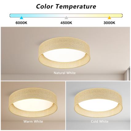 Immax NEO 07289L - LED+CCT Dimmable Ceiling Light LONA LED/36W/230V 3000-6000K Wi-Fi Tuya Ø 45.5 cm + Remote Control