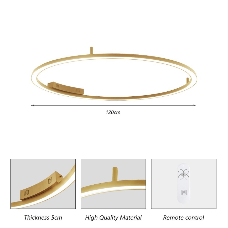 Immax NEO 07290-120G - FINO LED Dimmable CCT Ceiling Light LED/55W/230V 2700–6500K Tuya Ø 120 cm with Remote Control