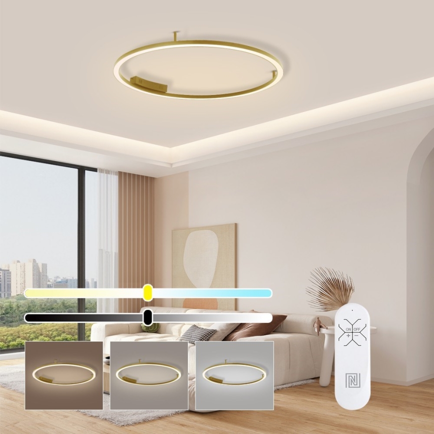 Immax NEO 07291-80G - LED+CCT Dimmable Ceiling Light FINO LED/55W/230V 2700-6500K Tuya Ø 80 cm + Remote Control