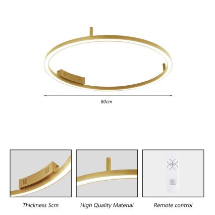 Immax NEO 07291-80G - LED+CCT Dimmable Ceiling Light FINO LED/55W/230V 2700-6500K Tuya Ø 80 cm + Remote Control