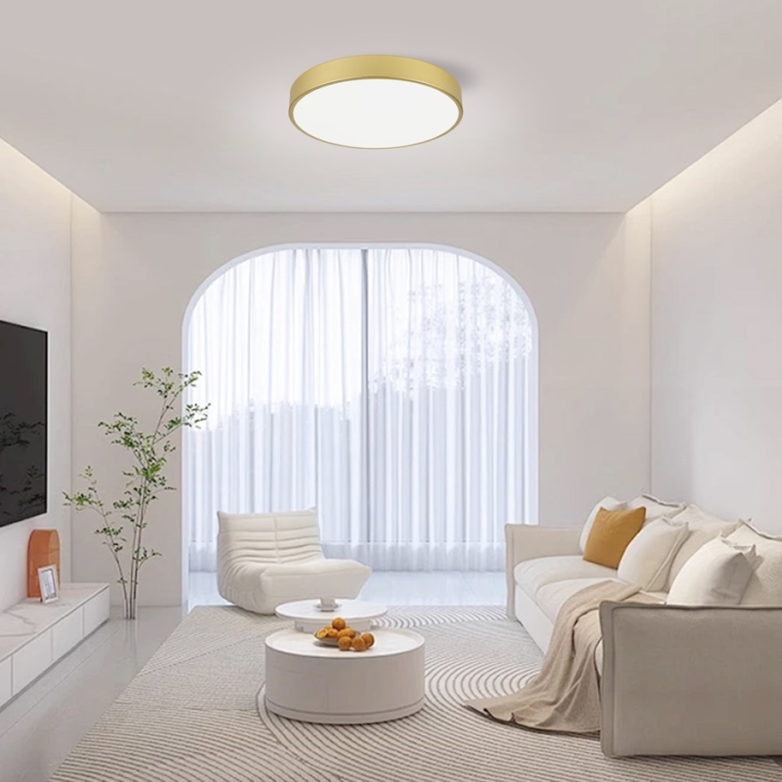 Immax NEO 07292L - Dimmable LED ceiling light NEO LITE SEMPLICI LED/36W/230V 3000–6000K Ø 40 cm Wi‑Fi Tuya gold + remote control