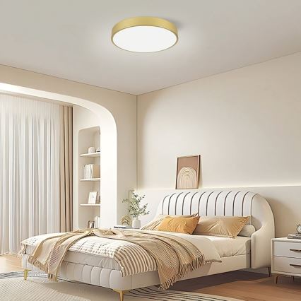 Immax NEO 07292L - Dimmable LED ceiling light NEO LITE SEMPLICI LED/36W/230V 3000–6000K Ø 40 cm Wi‑Fi Tuya gold + remote control
