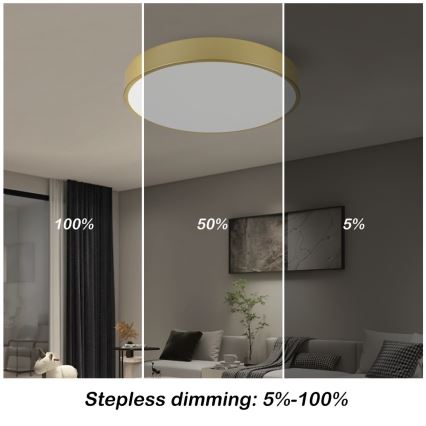 Immax NEO 07292L - Dimmable LED ceiling light NEO LITE SEMPLICI LED/36W/230V 3000–6000K Ø 40 cm Wi‑Fi Tuya gold + remote control