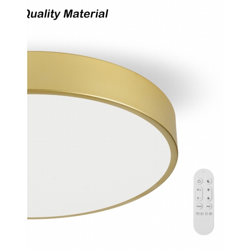 Immax NEO 07292L - Dimmable LED ceiling light NEO LITE SEMPLICI LED/36W/230V 3000–6000K Ø 40 cm Wi‑Fi Tuya gold + remote control