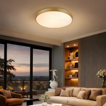 Immax NEO 07293L - Dimmable LED ceiling light NEO LITE SEMPLICI LED/60W/230V 3000–6000K Ø 60 cm Tuya-compatible Wi‑Fi, gold + remote control