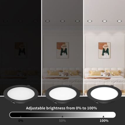 Immax NEO 07294L - Dimmable LED recessed downlight DOWN LED/36W/230V Wi-Fi Ø 23 cm black