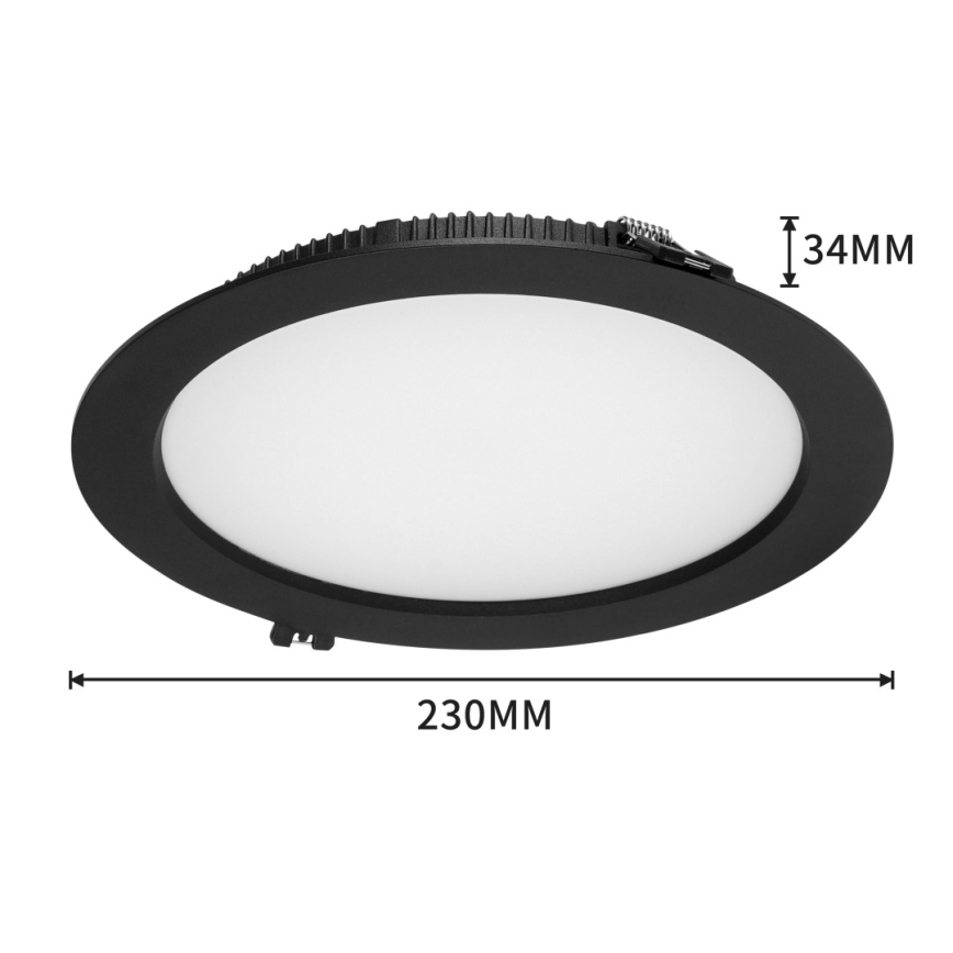 Immax NEO 07294L - Dimmable LED recessed downlight DOWN LED/36W/230V Wi-Fi Ø 23 cm black