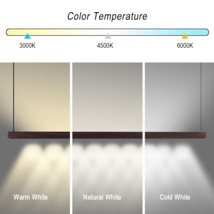 Immax NEO 07301L - MADEIRA Dimmable LED Pendant on Cable LED/33W/230V Tuya Wi‑Fi 152 cm Walnut + Remote Control