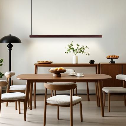 Immax NEO 07301L - MADEIRA Dimmable LED Pendant on Cable LED/33W/230V Tuya Wi‑Fi 152 cm Walnut + Remote Control