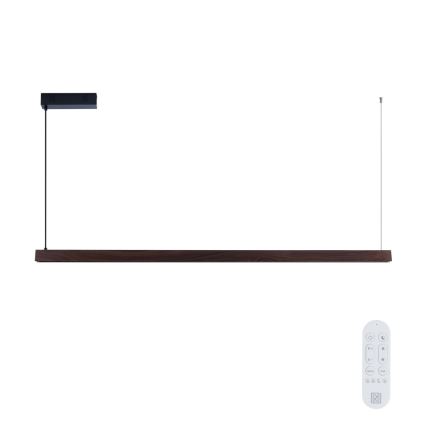 Immax NEO 07301L - MADEIRA Dimmable LED Pendant on Cable LED/33W/230V Tuya Wi‑Fi 152 cm Walnut + Remote Control