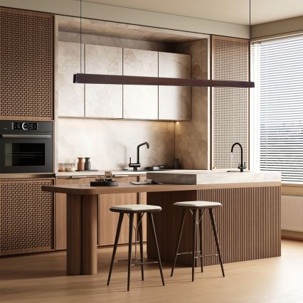 Immax NEO 07302L - LED Dimmable pendant light on cable MADEIRA LED/44W/230V Wi-Fi Tuya 202 cm walnut + remote control