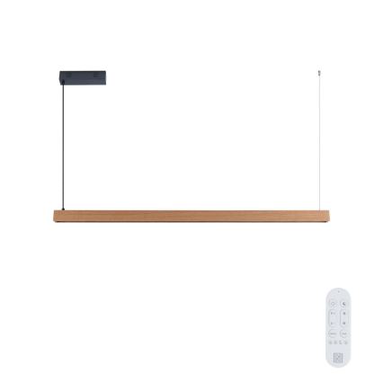 Immax NEO 07303L - MADEIRA LED Dimmable Cable Pendant Light LED/26W/230V Wi-Fi Tuya 122 cm Oak + Remote Control