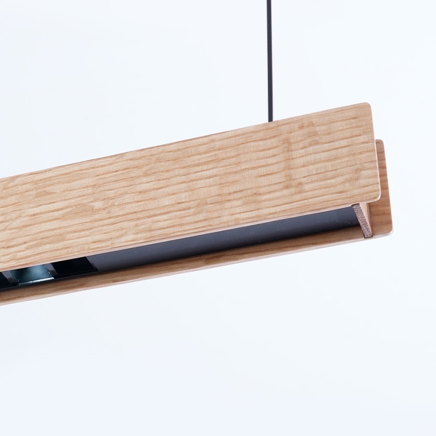 Immax NEO 07303L - MADEIRA LED Dimmable Cable Pendant Light LED/26W/230V Wi-Fi Tuya 122 cm Oak + Remote Control