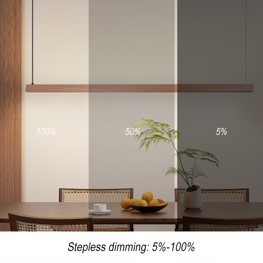 Immax NEO 07304L - Dimmable LED pendant light on cable MADEIRA LED/33W/230V Tuya Wi‑Fi 152 cm oak + remote control