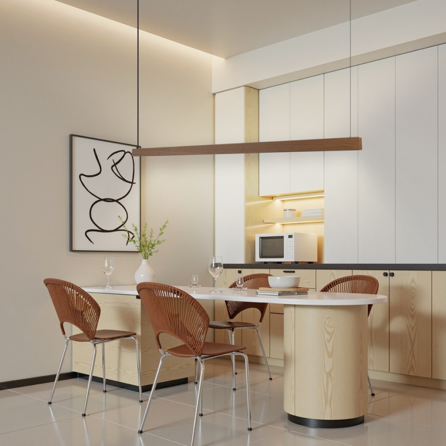 Immax NEO 07304L - Dimmable LED pendant light on cable MADEIRA LED/33W/230V Tuya Wi‑Fi 152 cm oak + remote control