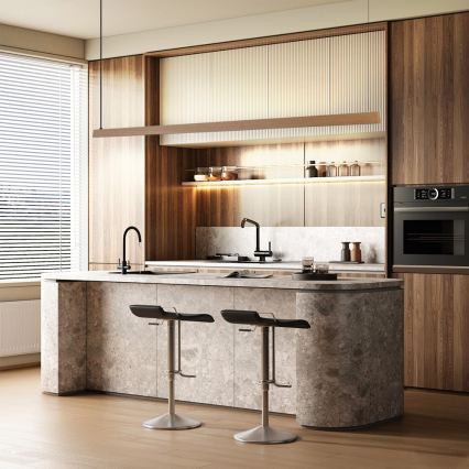 Immax NEO 07305L - MADEIRA LED dimmable cable-suspended pendant light LED/44W/230V Wi-Fi Tuya 202 cm oak + remote control