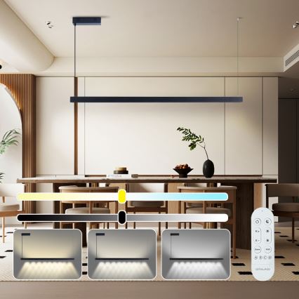 Immax NEO 07307L - MADEIRA Dimmable LED Cable Pendant Light LED/33W/230V Tuya Wi‑Fi 152 cm Black + Remote Control