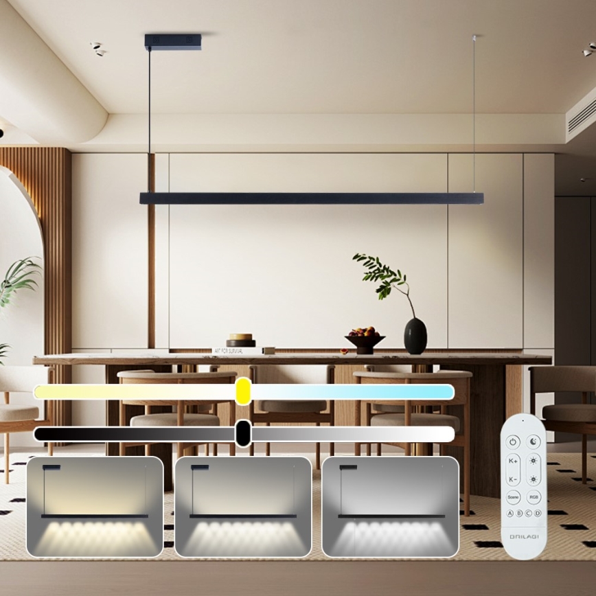 Immax NEO 07307L - MADEIRA Dimmable LED Cable Pendant Light LED/33W/230V Tuya Wi‑Fi 152 cm Black + Remote Control