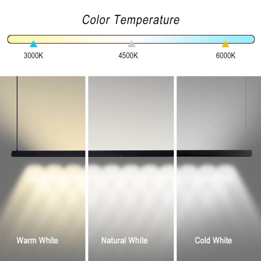 Immax NEO 07308L - MADEIRA Dimmable LED pendant on cable LED/44W/230V Wi‑Fi Tuya 202 cm Black + remote control